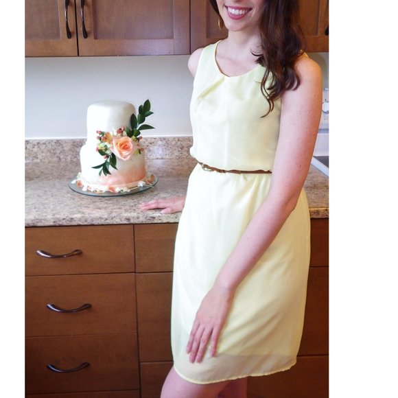 UK 6 (XS) Yellow Summer Shift Dress - Picture 1 of 4